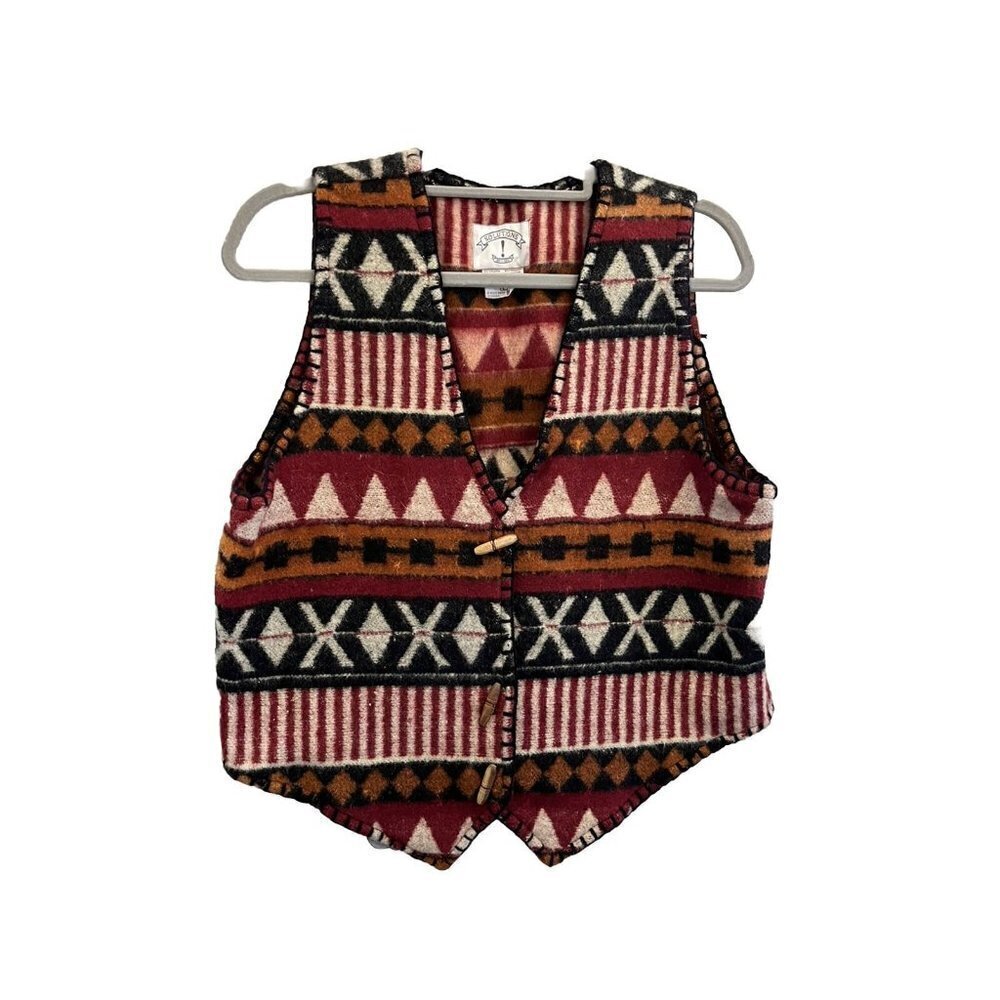 Solutions  vintage  western vest women large vintage fall colors